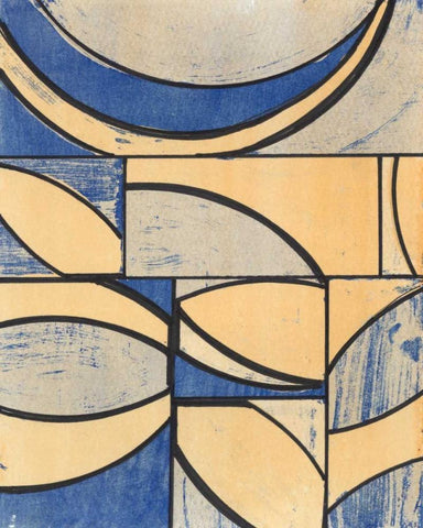 Indigo Complement II White Modern Wood Framed Art Print with Double Matting by McMullen, Charles