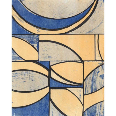 Indigo Complement II White Modern Wood Framed Art Print by McMullen, Charles