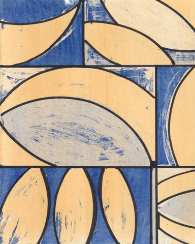 Indigo Complement IV White Modern Wood Framed Art Print with Double Matting by McMullen, Charles