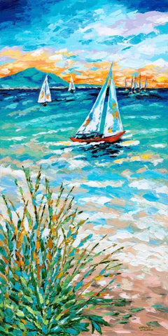 Wind in my Sail I White Modern Wood Framed Art Print with Double Matting by Vitaletti, Carolee