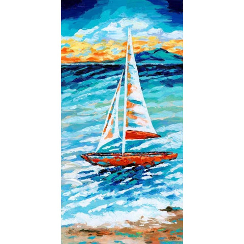 Wind in my Sail II Black Modern Wood Framed Art Print with Double Matting by Vitaletti, Carolee