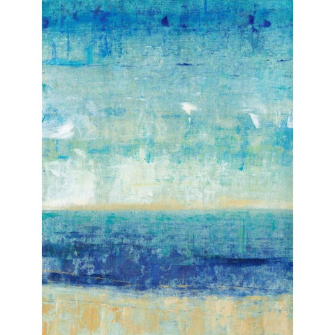 Beach Horizon I White Modern Wood Framed Art Print by OToole, Tim