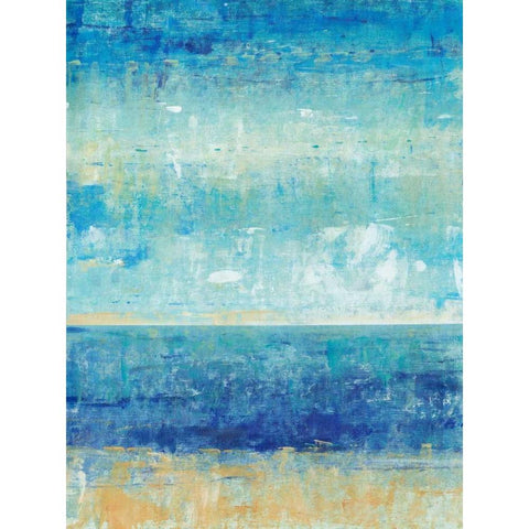 Beach Horizon II Black Modern Wood Framed Art Print with Double Matting by OToole, Tim