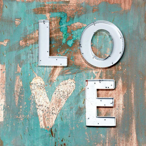 Love Patina I White Modern Wood Framed Art Print by Youngstrom, Kent