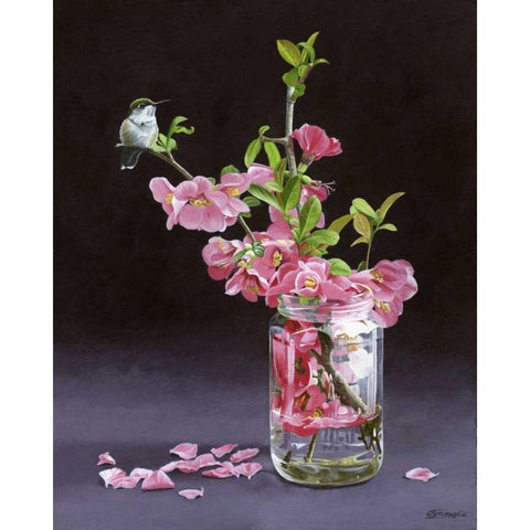 Quince and Ruby I White Modern Wood Framed Art Print by Szatkowski, Fred