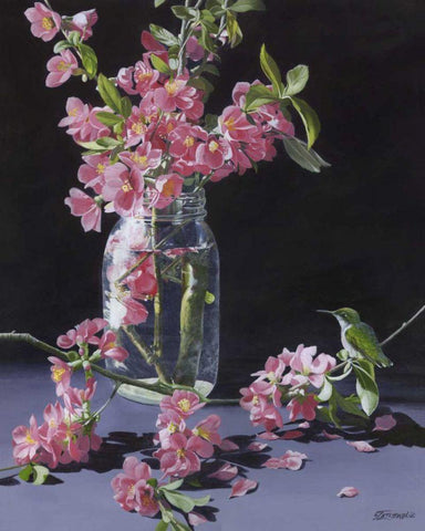 Quince and Ruby II White Modern Wood Framed Art Print with Double Matting by Szatkowski, Fred