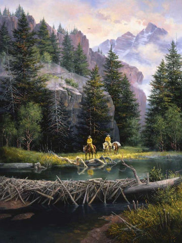 Cure of the Rockies Black Ornate Wood Framed Art Print with Double Matting by Sorenson, Jack