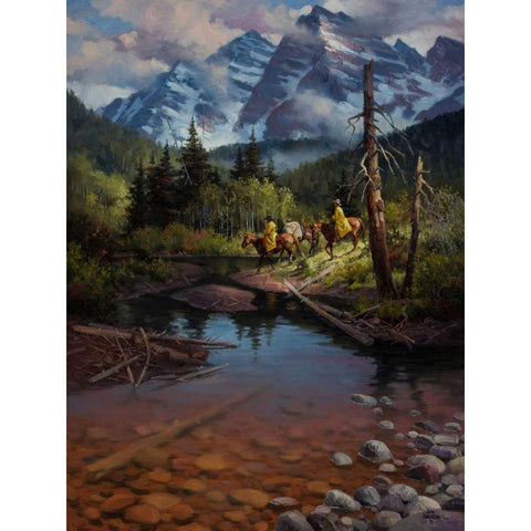 Ridin the High Country White Modern Wood Framed Art Print by Sorenson, Jack