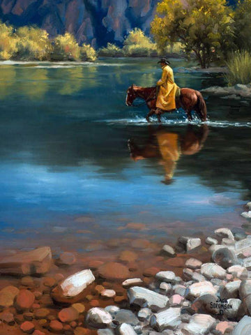 Shallow Crossing Black Ornate Wood Framed Art Print with Double Matting by Sorenson, Jack