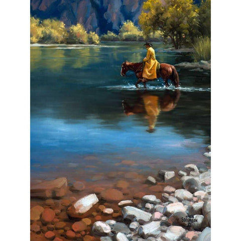 Shallow Crossing Black Modern Wood Framed Art Print by Sorenson, Jack