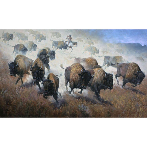 Thunder in the Dust White Modern Wood Framed Art Print by Sorenson, Jack