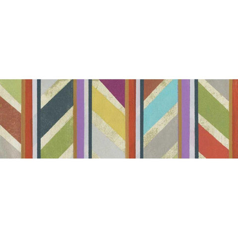 Old Chevron I White Modern Wood Framed Art Print by Fuchs, Jodi