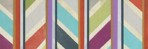 Old Chevron II Black Ornate Wood Framed Art Print with Double Matting by Fuchs, Jodi