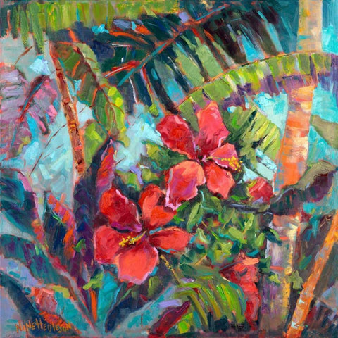 Splash of the Tropics II White Modern Wood Framed Art Print by Oleson, Nanette