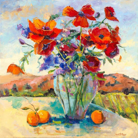 Floral Kaleidoscope II Black Ornate Wood Framed Art Print with Double Matting by Oleson, Nanette