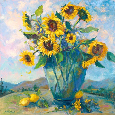 Floral Kaleidoscope III Black Modern Wood Framed Art Print with Double Matting by Oleson, Nanette