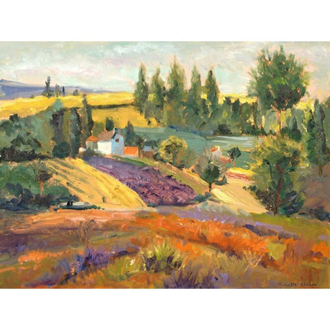 Vineyard Tapestry II Black Modern Wood Framed Art Print with Double Matting by Oleson, Nanette