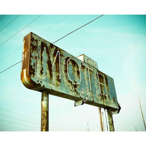 Vintage Motel I Black Modern Wood Framed Art Print by Recapturist