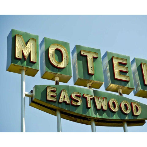 Vintage Motel III Black Modern Wood Framed Art Print by Recapturist