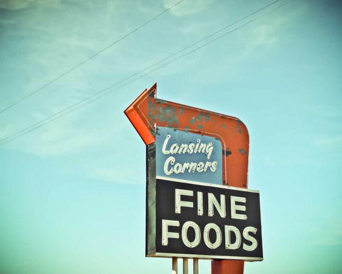 Vintage Diner II Black Ornate Wood Framed Art Print with Double Matting by Recapturist