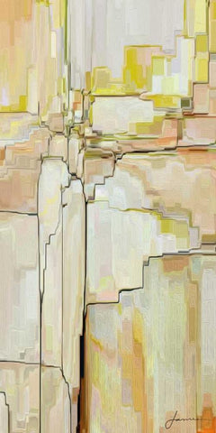 Cliff Dwellers I White Modern Wood Framed Art Print with Double Matting by Burghardt, James