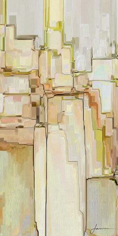 Cliff Dwellers II Black Ornate Wood Framed Art Print with Double Matting by Burghardt, James