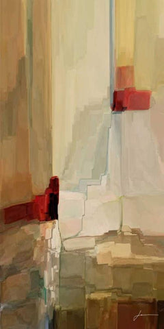 Mesa Panels I White Modern Wood Framed Art Print with Double Matting by Burghardt, James