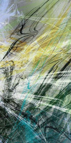 Crosstalk Panel II White Modern Wood Framed Art Print with Double Matting by Burghardt, James