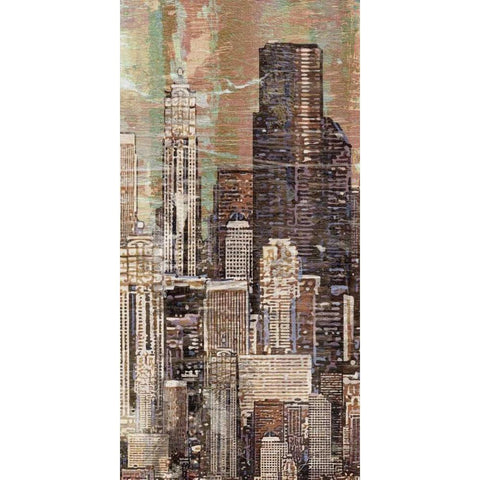 Washed Skyline I White Modern Wood Framed Art Print by Burghardt, James