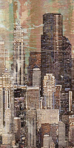 Washed Skyline I Black Ornate Wood Framed Art Print with Double Matting by Burghardt, James