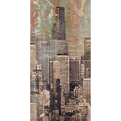 Washed Skyline II Black Modern Wood Framed Art Print with Double Matting by Burghardt, James