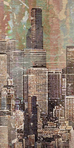 Washed Skyline II Black Ornate Wood Framed Art Print with Double Matting by Burghardt, James