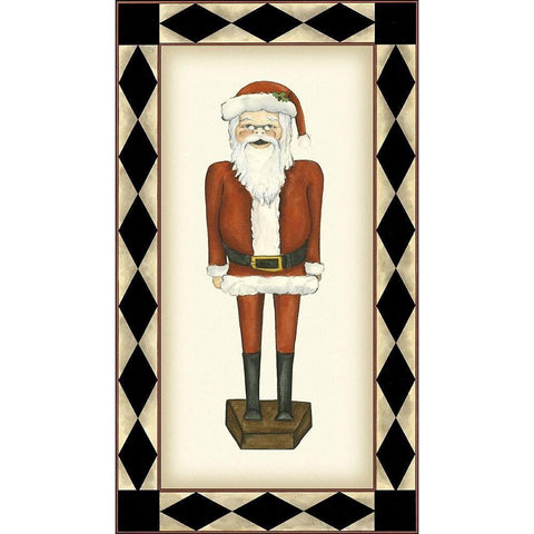 Jolly Santa White Modern Wood Framed Art Print by Goldberger, Jennifer