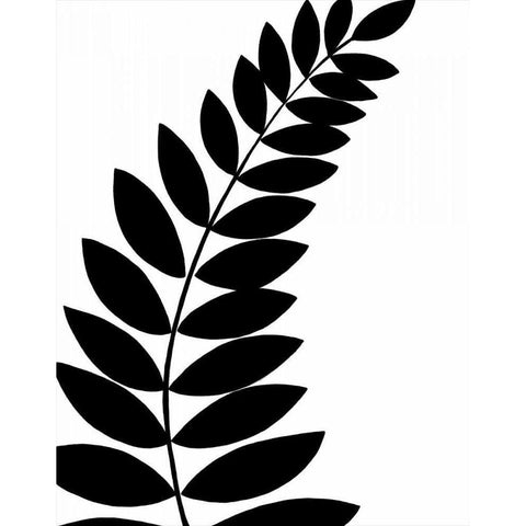 Leaf Silhouette I Black Modern Wood Framed Art Print by Zarris, Chariklia