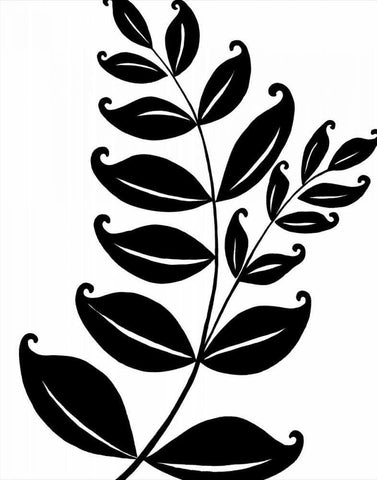 Leaf Silhouette II Black Ornate Wood Framed Art Print with Double Matting by Zarris, Chariklia
