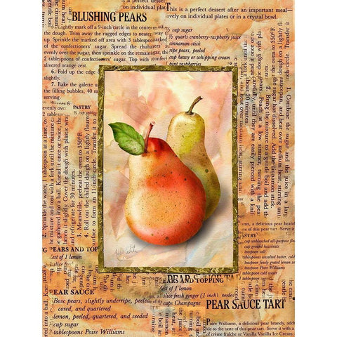 Blushing Pears White Modern Wood Framed Art Print by White, Abby