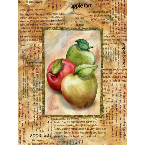 Apple Tart White Modern Wood Framed Art Print by White, Abby