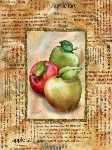 Apple Tart White Modern Wood Framed Art Print with Double Matting by White, Abby