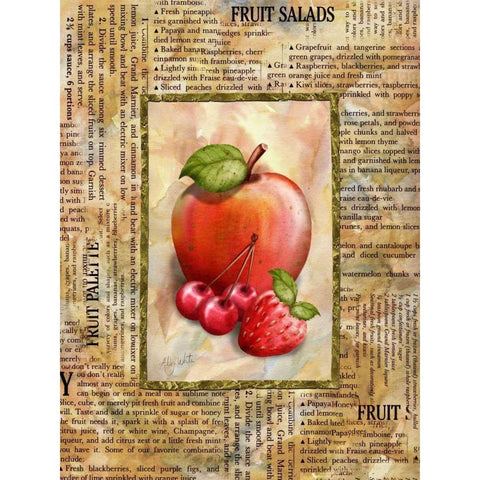 Mixed Fruit I Black Modern Wood Framed Art Print with Double Matting by White, Abby