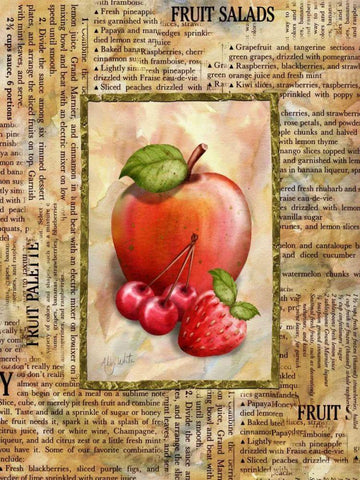 Mixed Fruit I Black Ornate Wood Framed Art Print with Double Matting by White, Abby