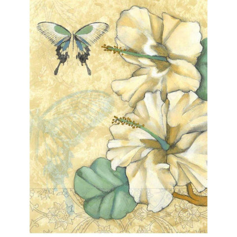 Small Hibiscus Medley I Gold Ornate Wood Framed Art Print with Double Matting by Goldberger, Jennifer