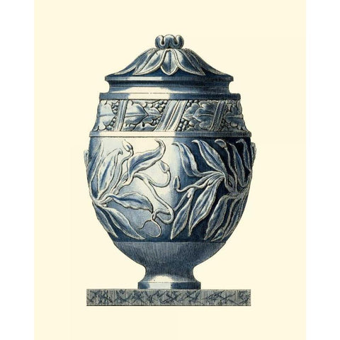 Blue Porcelain Urn IV Gold Ornate Wood Framed Art Print with Double Matting by Vision Studio