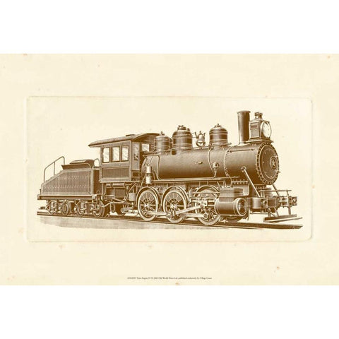 Train Engine IV Black Modern Wood Framed Art Print with Double Matting by Unknown