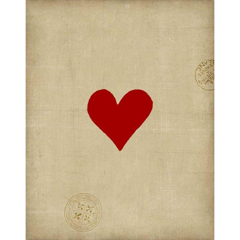 Small Heart  Gold Ornate Wood Framed Art Print with Double Matting by Vision Studio