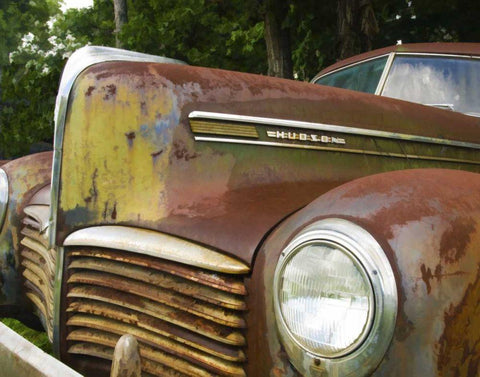 Small Rusty Hudson II White Modern Wood Framed Art Print with Double Matting by Head, Danny