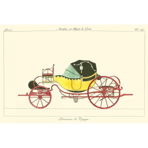 Antique Carriage I Black Modern Wood Framed Art Print with Double Matting by unknown