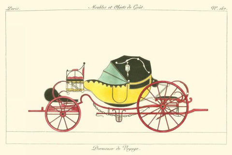 Antique Carriage I White Modern Wood Framed Art Print with Double Matting by unknown