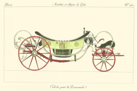 Antique Carriage II White Modern Wood Framed Art Print with Double Matting by unknown