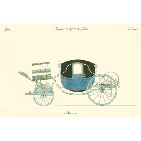 Antique Carriage III White Modern Wood Framed Art Print by unknown