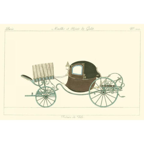 Antique Carriage IV White Modern Wood Framed Art Print by unknown